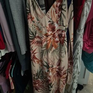 Windsor Tropical Floral Maxi Dress - Cream and Orange